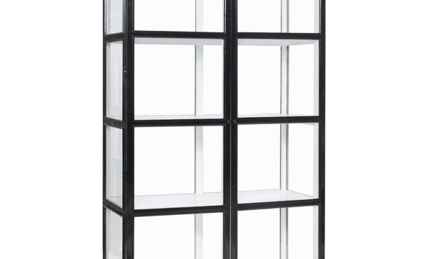 H&Uuml;BSCH Vitrineskab, sort/hvid