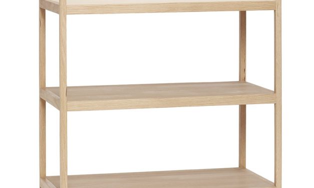 HÜBSCH Reol i egetræ m/3 hylder
