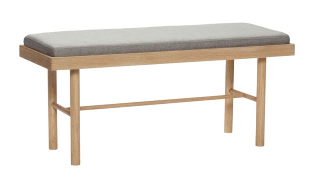 H&Uuml;BSCH bænk m/hynde – natur/grå egetræsfin&eacute;r