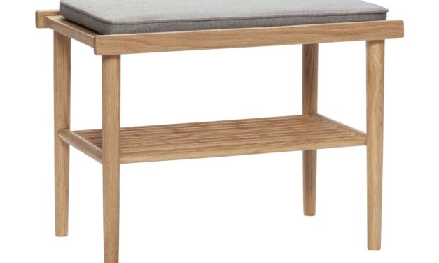 HÜBSCH bænk m/hynde – natur/grå egetræsfinér