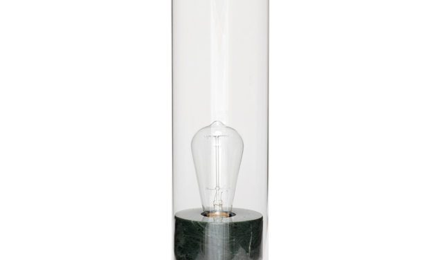 H&Uuml;BSCH Bordlampe i marmor/glas, grøn