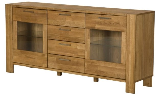 RIVA skænk med 2 glaslåger, Natur