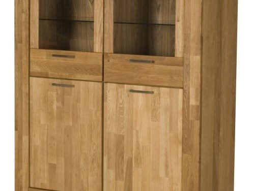 RIVA vitrineskab med 2 glaslåger, Natur