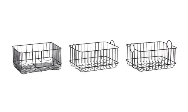 H&Uuml;BSCH Trådkurv i metal, sort, 3 stk.