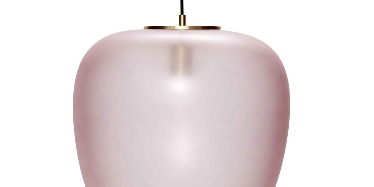 HÜBSCH loftlampe – rosa glas m. messing