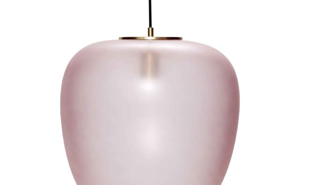 H&Uuml;BSCH loftlampe – rosa glas m. messing