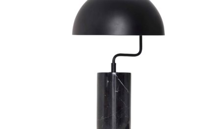 HÜBSCH bordlampe – sort metal/marmor