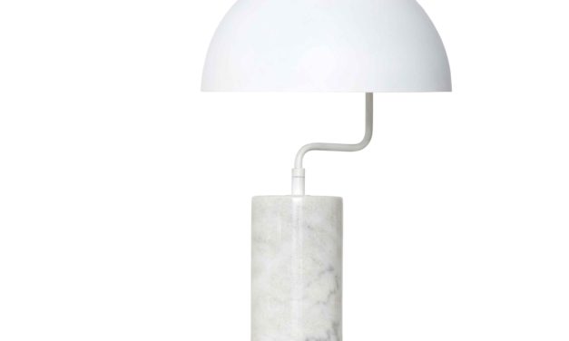 H&Uuml;BSCH bordlampe – hvid metal/marmor