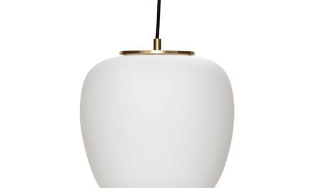 HÜBSCH loftlampe – hvidt glas og messing
