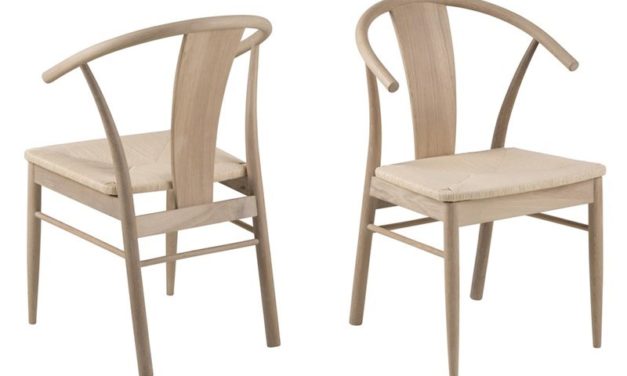 JANIK spisebordsstol – natur egetræ/rattan
