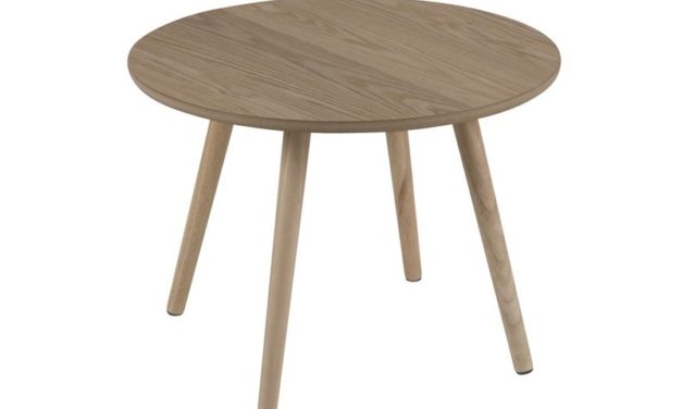 Stafford hjørnebord – natur asketræsfinér/gummitræ, rund (Ø50)