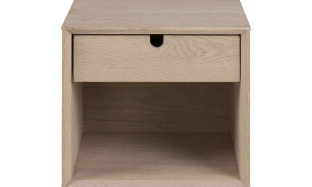 Century natbord – egetræsfiner, m. 1 skuffe, kan ophænges