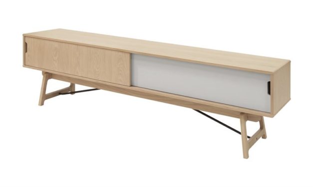 EIK TV-bord – natur/sølvgrå egetræ m. 2 låger