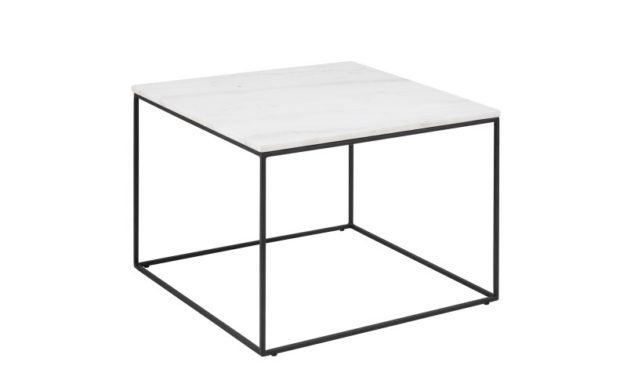Bolton sofabord – hvid marmor/metal, kvadratisk
