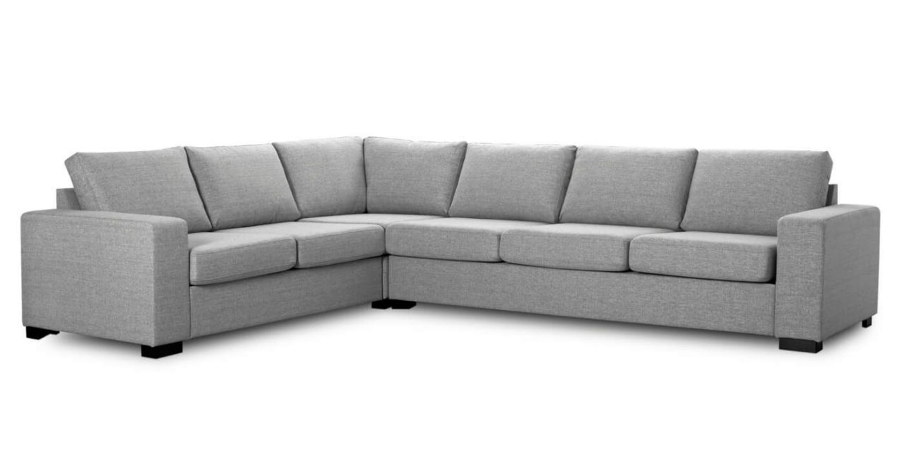 Milan hjørnesofa – lys granitgrå stof