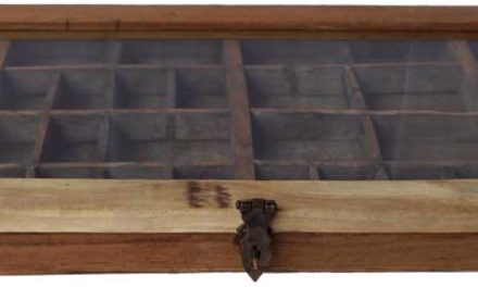 TRADEMARK LIVING Glasmontre – fin gammel sættekasse med glaslåg