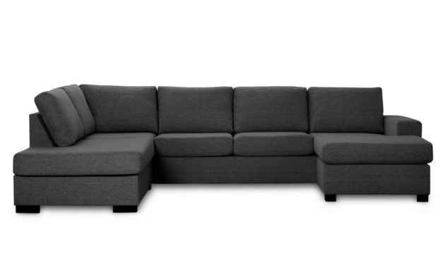 Milan venstrevendt U-sofa – antracitgrå stof