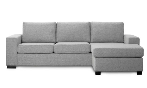 Milan 3 pers. sofa – lys granitgrå stof m. chaiselong