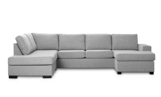 Milan venstrevendt U-sofa – lys granitgrå stof