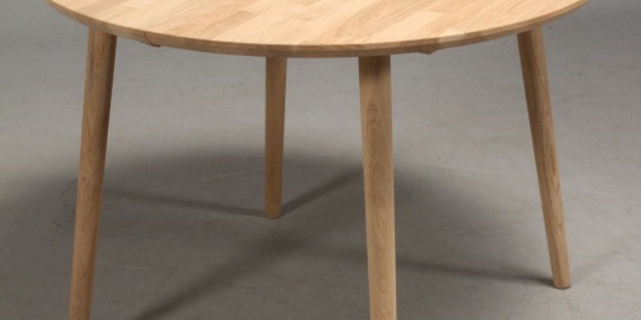 FURBO Spisebord, massiv eg, ø 100 cm. Olieret eg