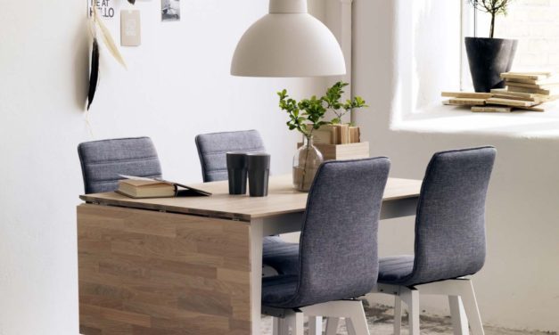 Filippa spisebord – hvidolieret eg/hvid m. klap (80×120+45)