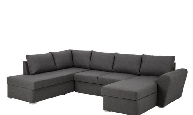 Stanford Lux hjørnesofa – gråt stof, hvile venstre/chaise højre