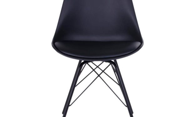 HOUSE NORDIC Oslo spisebordsstol i sort med sorte ben