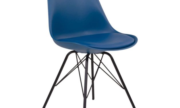 HOUSE NORDIC Oslo spisebordsstol i petroleumsblå med sorte ben