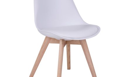 House Nordic Molde Spisebordsstol i flot Træ og hvid plastik