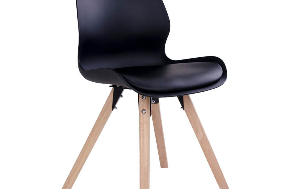 HOUSE NORDIC Rana spisebordsstol i sort med natur træben