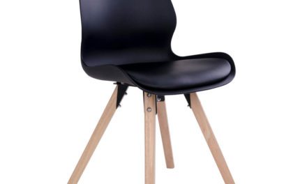 HOUSE NORDIC Rana spisebordsstol i sort med natur træben