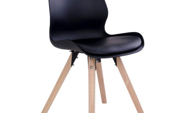 HOUSE NORDIC Rana spisebordsstol i sort med natur træben