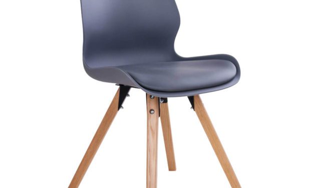 HOUSE NORDIC Rana spisebordsstol i grå med natur træben