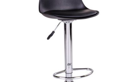 HOUSE NORDIC Trondheim barstol i sort med krom ben