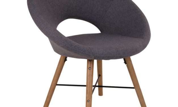 HOUSE NORDIC Moon lænestol – Stol i gråt stof med egetræsben