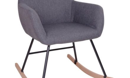 HOUSE NORDIC York gyngestol i gråt stof med sort stel