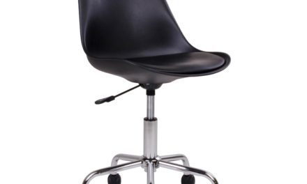 HOUSE NORDIC Stavanger kontorstol i sort kunstlæder med krom ben