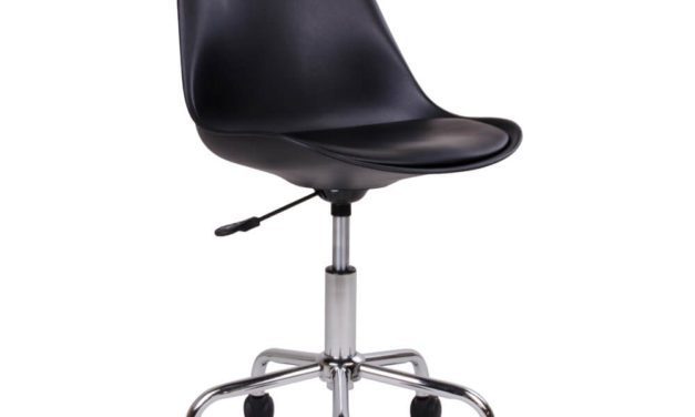 HOUSE NORDIC Stavanger kontorstol i sort kunstlæder med krom ben