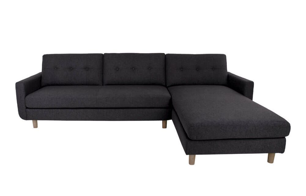 HOUSE NORDIC Artena Lounge sofa i mørkegråt stof – højrevendt