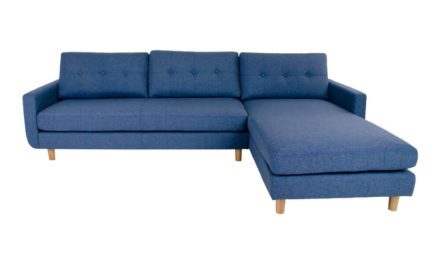HOUSE NORDIC Artena Lounge sofa i blåt stof – højrevendt