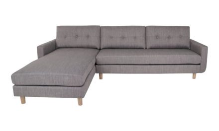 HOUSE NORDIC Artena Lounge sofa i lysegråt stof – venstrevendt