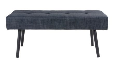 HOUSE NORDIC Skiby bænk i mørkegråt stof og sorte ben
