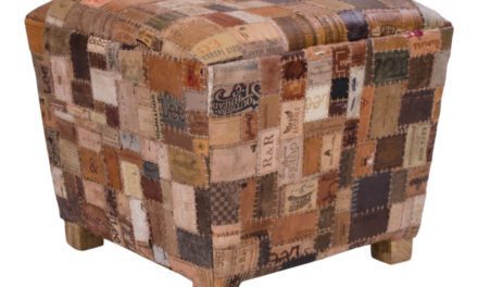 HOUSE NORDIC Timur skammel i læder og mangotræ