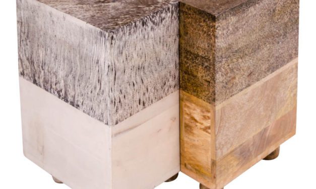 HOUSE NORDIC Mumbai Trekantet sofabord i mangotræ – sæt af 3 stk.