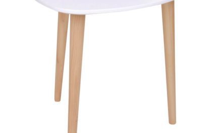 HOUSE NORDIC Genova hjørnebord i hvid med natur træben