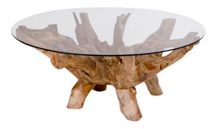 HOUSE NORDIC Amazonas sofabord – rundt med glasbordplade