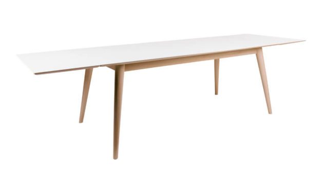 HOUSE NORDIC Copenhagen spisebord – hvid/natur incl. 2 tillægsplader