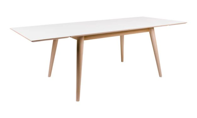 HOUSE NORDIC Copenhagen spisebord – hvid/natur incl. 2 tillægsplader