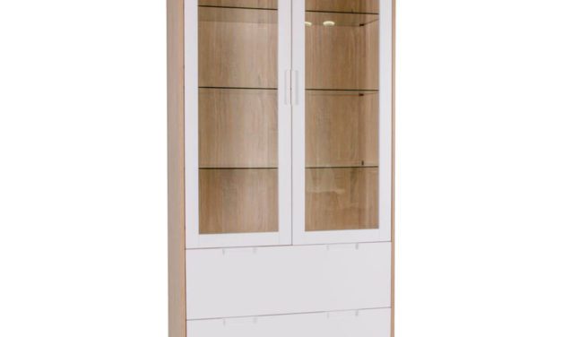 HOUSE NORDIC Copenhagen vitrineskab i hvid og natur