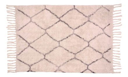 HOUSE NORDIC Goa tæppe i naturfarvet bomuld med print